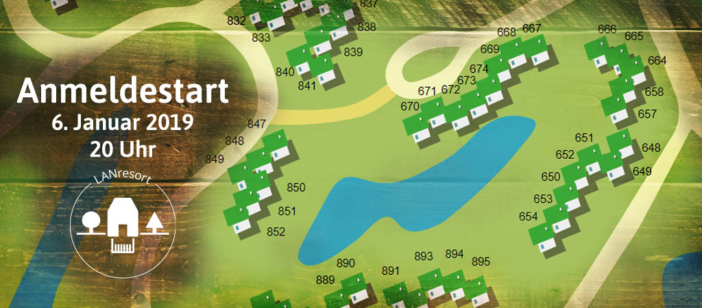 Grafik zum Anmeldestart zur LANresort 2019